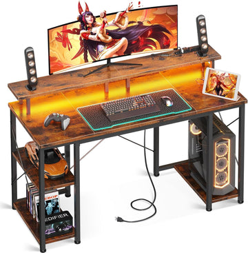 Gaming Desk with Outlets
