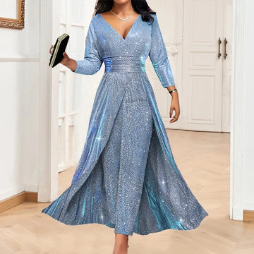 2024 Fashionable Euro-American Dual-Sided Sequined Long Gown Ins Strapless Sexy Jumpsuit for Banquets Parties