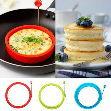 New Silicone Fried Egg Pancake Ring Omelette Fried Egg round Shaper Eggs Mould for Cooking Breakfast Frying Pan Oven Kitchen