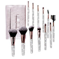 12 Piece Makeup Brushes Set with Rhinestones Glitter Synthetic Professional Face Cosmetics Foundation Powder Concealer Brush Set