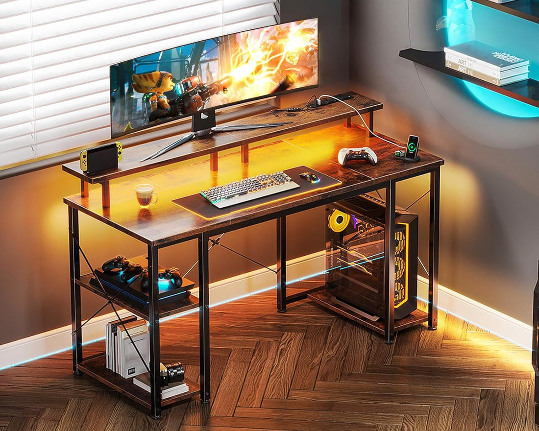 Gaming Desk with Outlets