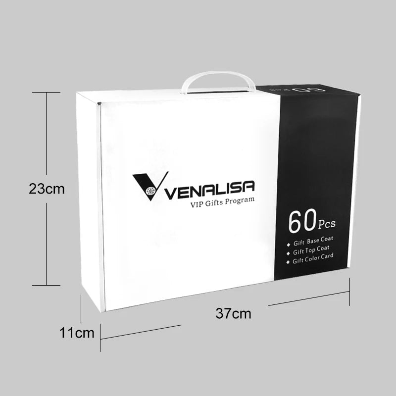 VIP Kit Great Coverage Soak off UV LED Nail Gel Polish Set Base Long Wear Top Coat Color Palette 60 Colors 7.5Ml