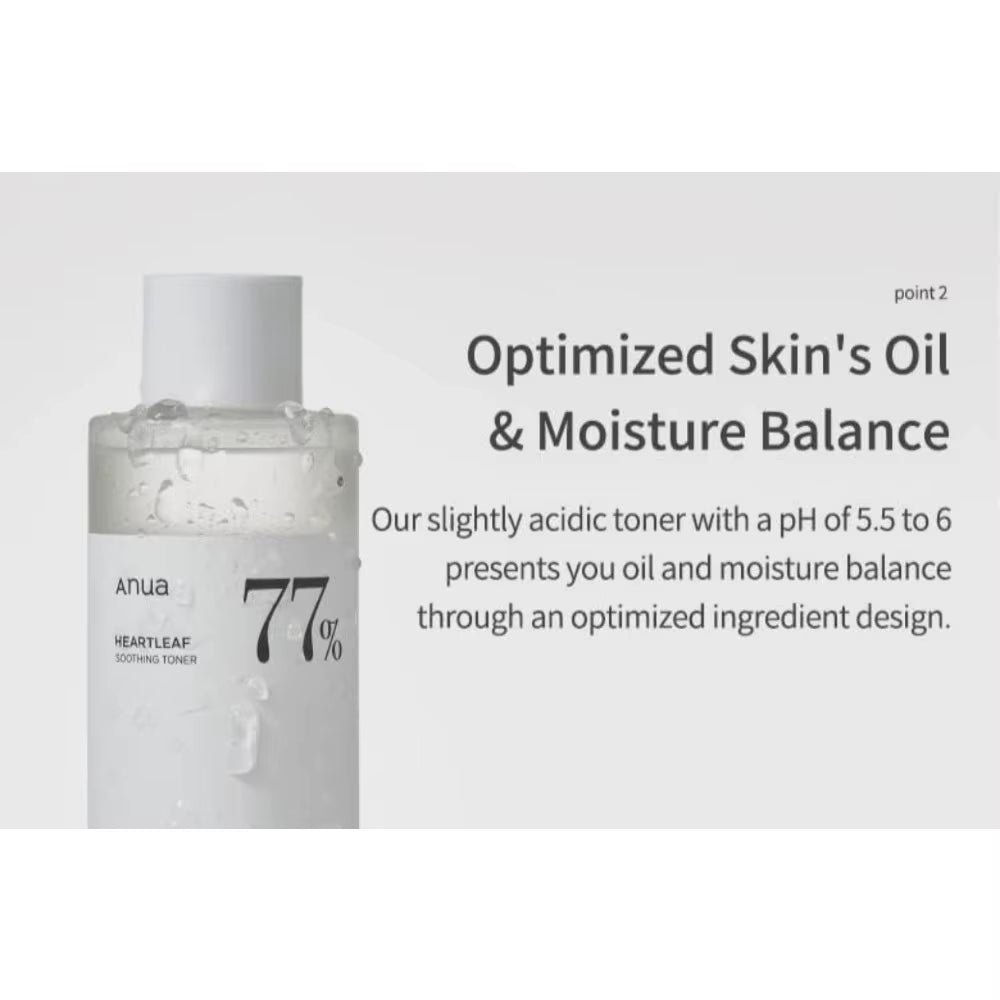 Anua Heartleaf 77% Toner Moisturizing Makeup Remover Lotion Oil Control Remove Blackheads Deep Cleansing Facial