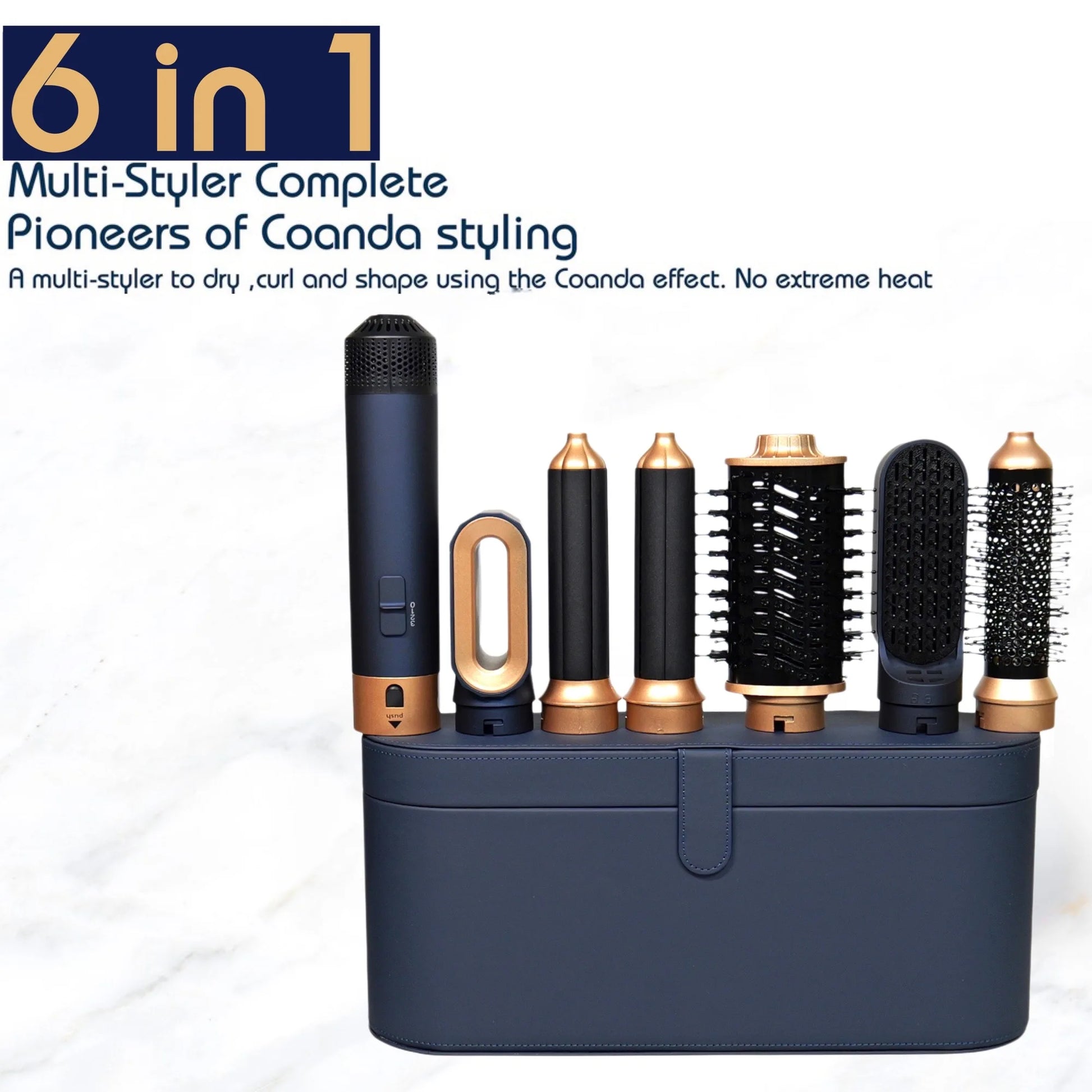 New 6 in 1 Hair Styler with Curling Iron Hair Straightener with Hair Brush Hairdryer for Hair Dryer Air Wrap Hair Multi Styler