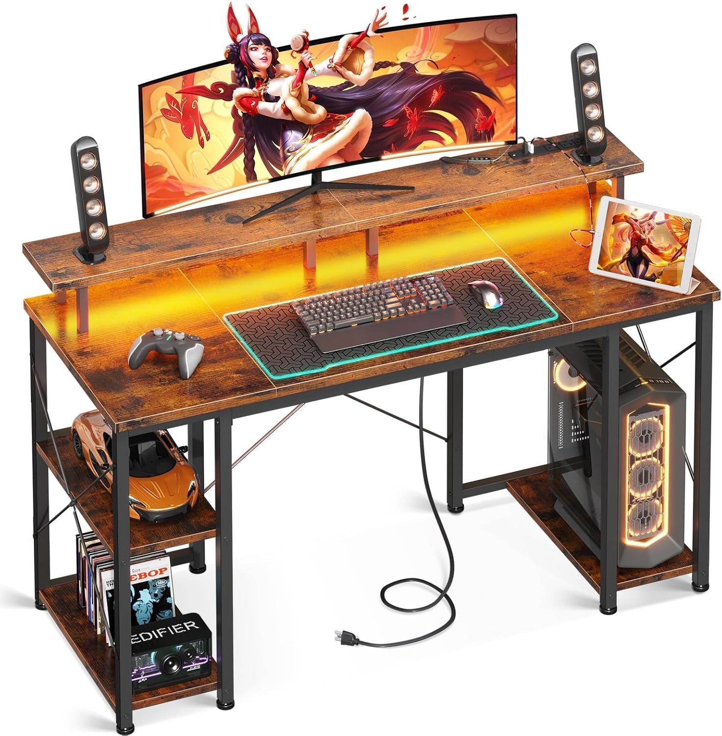 Gaming Desk with Outlets
