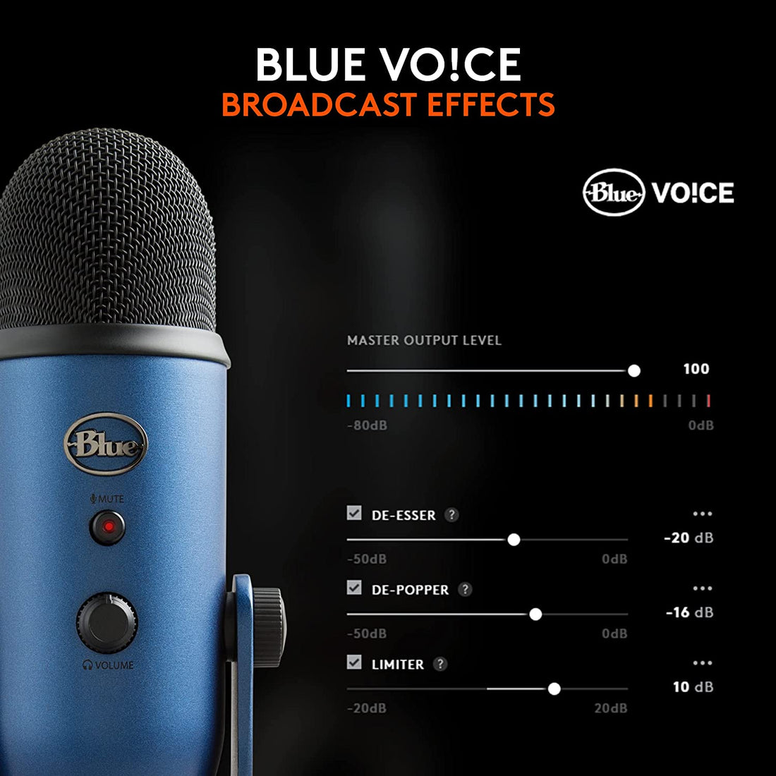 Logitech Yeti USB Microphone - Studio Quality Sound for Gaming, Streaming, Podcasting & More - 4 Polar Patterns - Plug & Play - Midnight