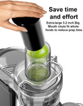 Centrifugal Juicer Machine, Rapid 1000W Juice Extractor, Large 3.2'' Feed Chute for Whole Fruit & Veg Juicing, Gray