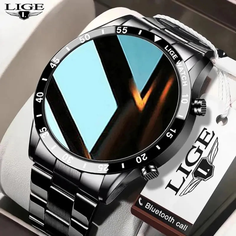 2024 Smart Watch Men Full Circle Touch Screen Bluetooth Call Men Smartwatch Waterproof Sport Activity Fitness Watch+Box