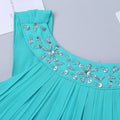 Kids Girls Children Teenager Wedding Princess Dress Elegant Party Pageant Formal Flower Shaped Rhinestone Chiffon Dress