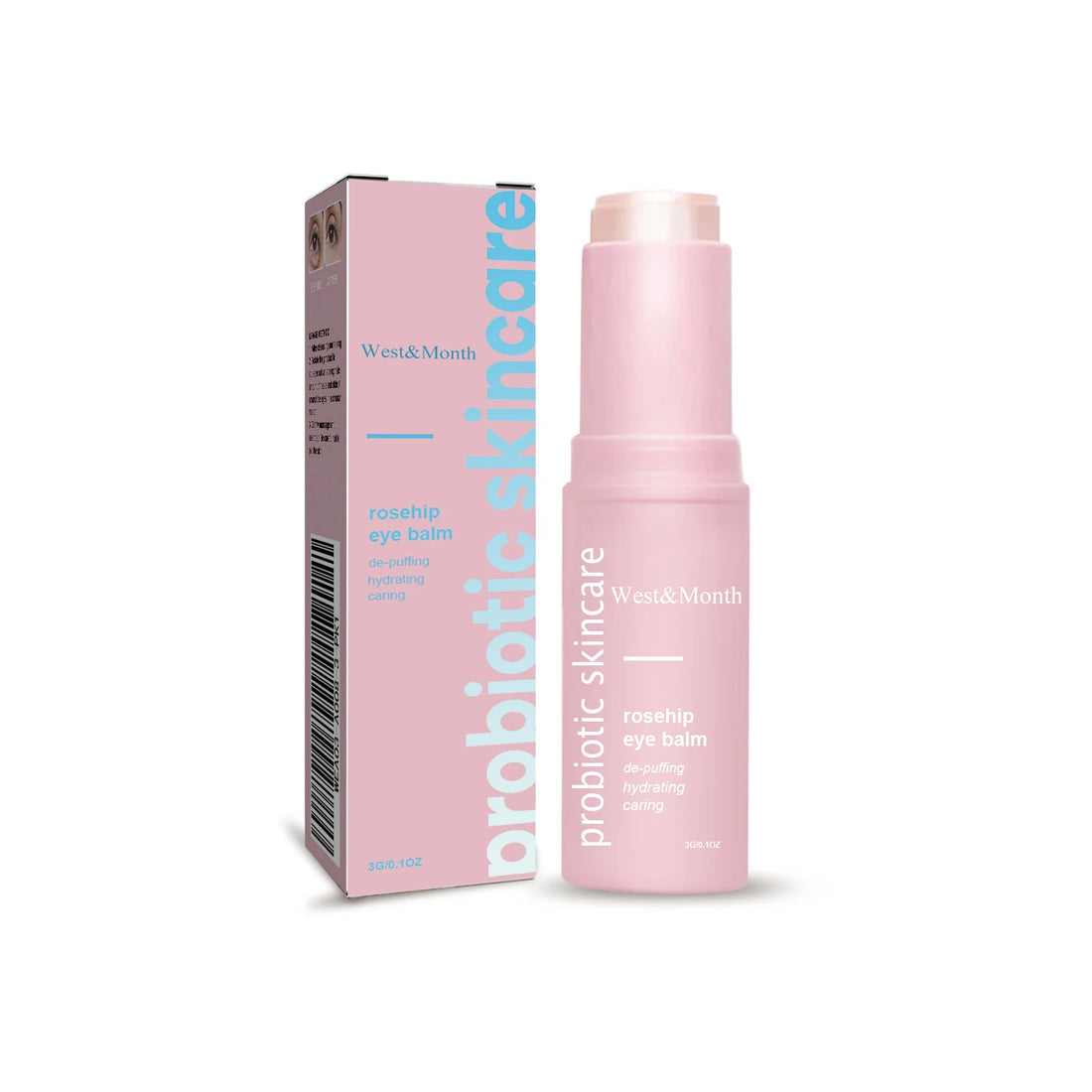 Rosehip Brightening Eye Balm Glowing Repair under Eye Cream Stick for Instant Wrinkle Eye Bags Dark Circles Puffiness Removal