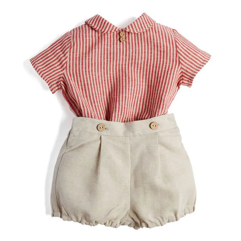 Summer New Children'S Clothing Set Spain Baby Boys Clothes Cotton Casual Boutique Kids Clothing Birthday Outfit Boys Eid Clothes