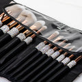 12 Piece Makeup Brushes Set with Rhinestones Glitter Synthetic Professional Face Cosmetics Foundation Powder Concealer Brush Set