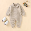 Baby Romper Cotton Knitted Playsuit Newborn Boys Girls Jumpsuit Fashion Turn-Down Collar Infant Kids Clothing Long Sleeve Autumn