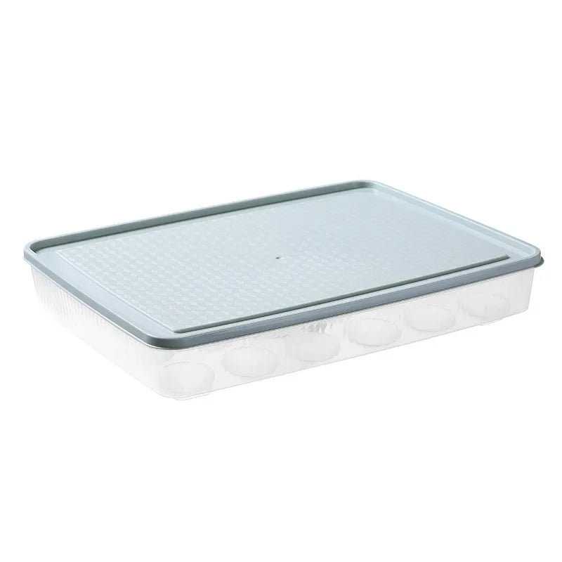 24 Grids Plastic Egg Storage Box Portable Food Storage Container Refrigerator Egg Tray Holder Container with Lid Kitchen Gadget