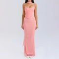 Mingmingxi Summer Sleeveless 2 Piece Sets Womens Outfits Elegant Formal Events Wedding Guest Dresses Sexy Cropped Top and Skirt