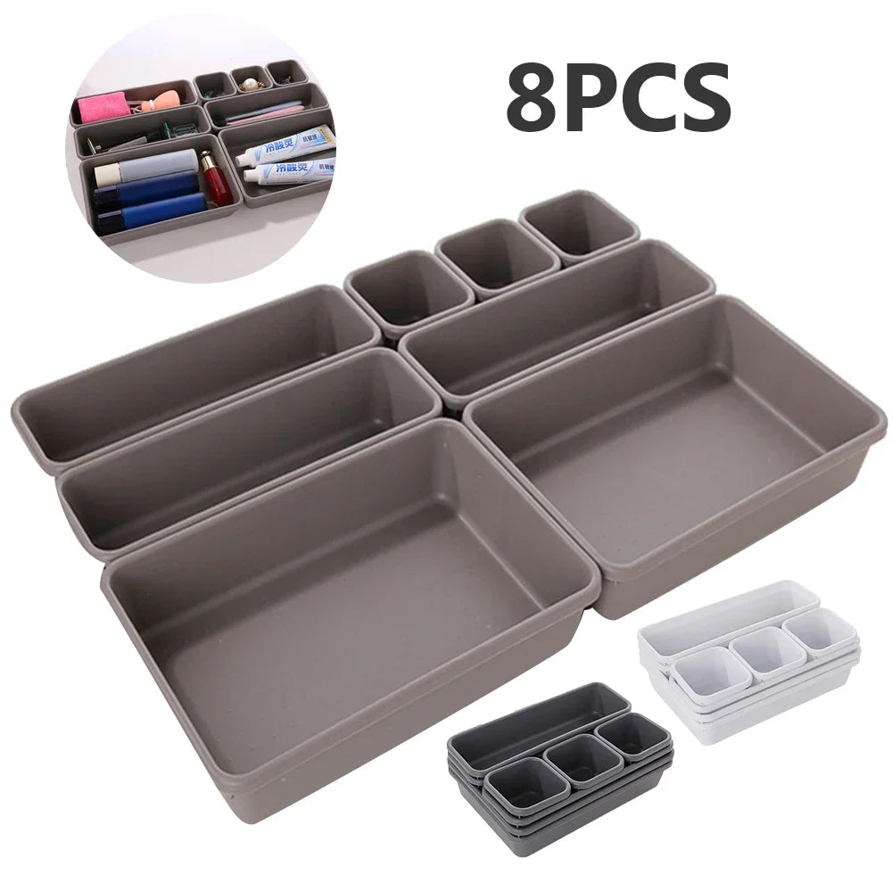 8Pc/Set Storage Drawer Storage Box Storage Organizer Box Drawer Make up Brush Holder Jewellery Cover UK Home