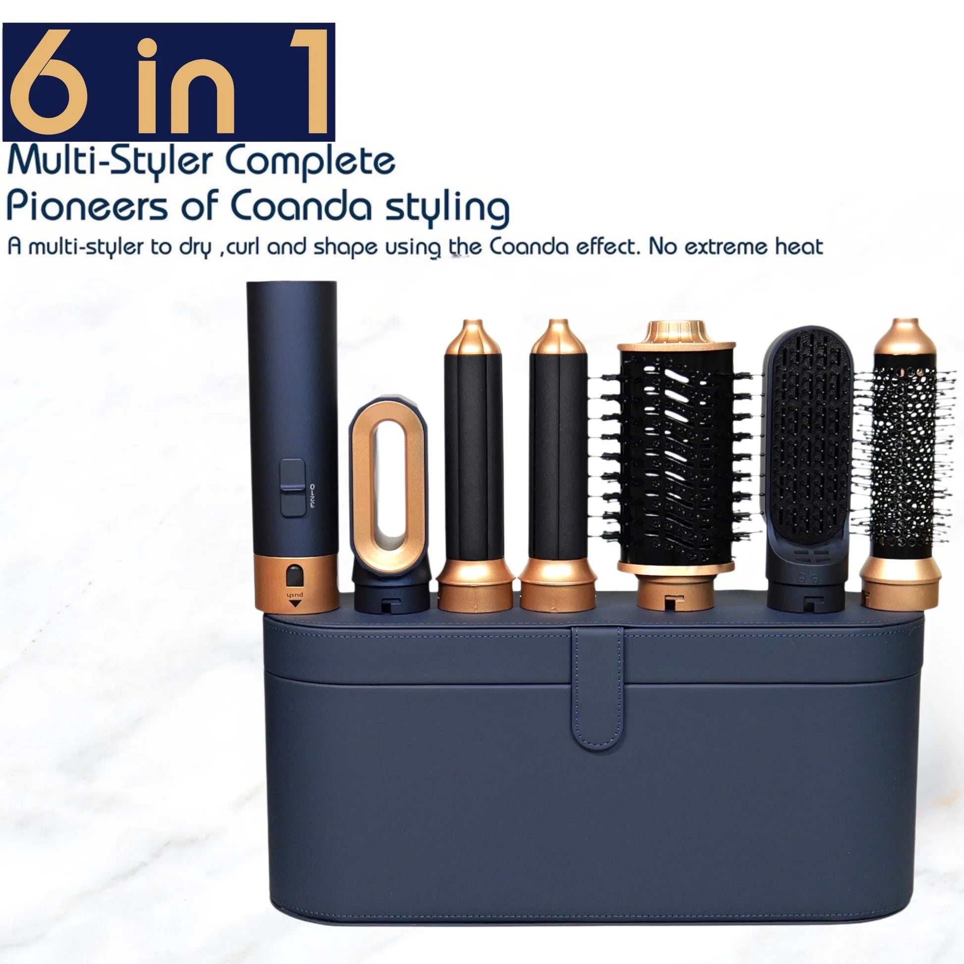 New 6 in 1 Hair Styler with Curling Iron Hair Straightener with Hair Brush Hairdryer for Hair Dryer Air Wrap Hair Multi Styler