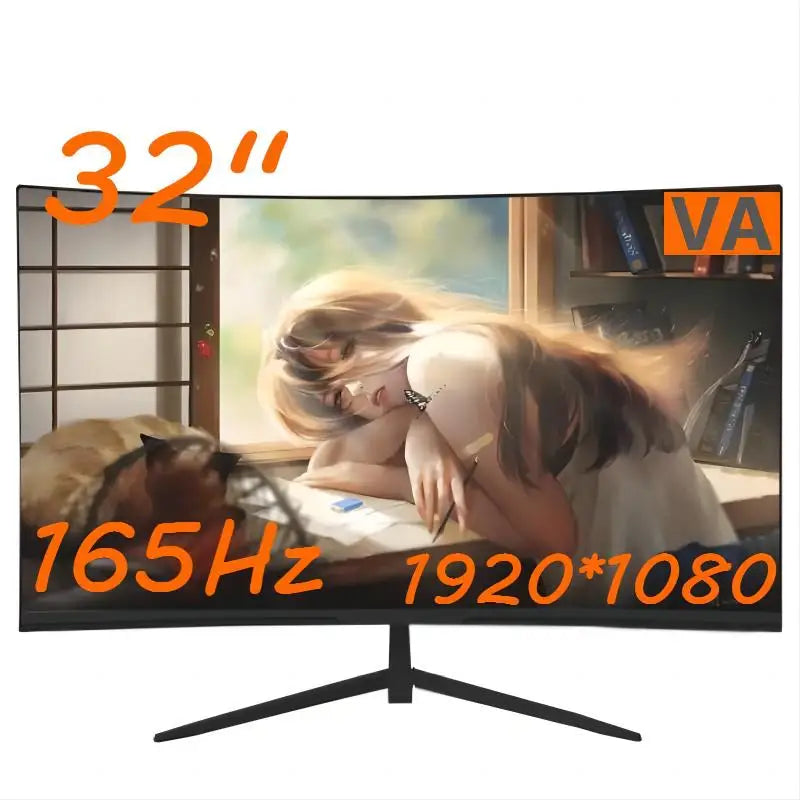 32 Inch 1K165Hz LCD Computer Monitor VA High-Definition Curved Screen Freesync Gaming Computer Monitor HDMI/DP 1920*1080P
