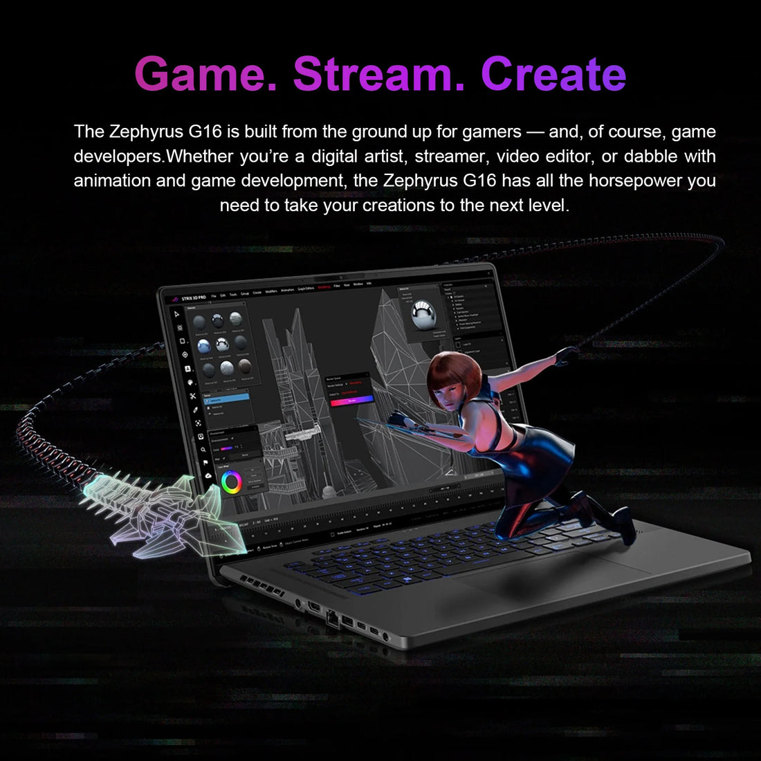 ASUS Zephyrus ROG 16" 4070 165Hz Gaming Laptop, 13Th Inter I7-13620H, RTX 4070 8G, 16:10 FHD Display, 16GB RAM, 512GB Ss,Win11