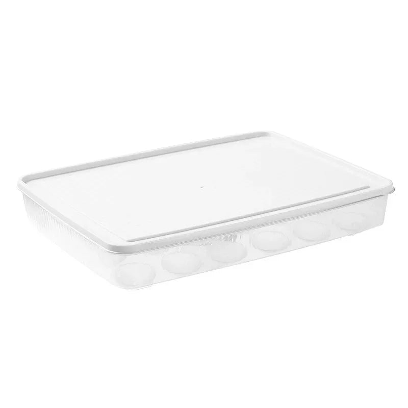 24 Grids Plastic Egg Storage Box Portable Food Storage Container Refrigerator Egg Tray Holder Container with Lid Kitchen Gadget