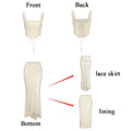 Mingmingxi Summer Sleeveless 2 Piece Sets Womens Outfits Elegant Formal Events Wedding Guest Dresses Sexy Cropped Top and Skirt