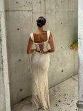 Mingmingxi Summer Sleeveless 2 Piece Sets Womens Outfits Elegant Formal Events Wedding Guest Dresses Sexy Cropped Top and Skirt