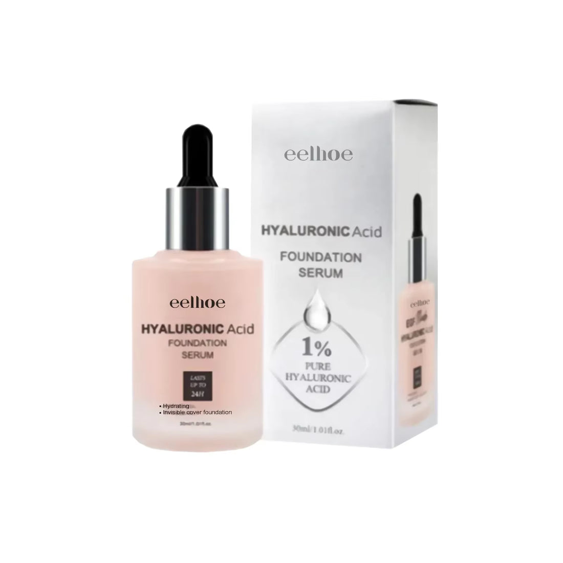 Hyaluronic Acid Liquid Foundation Waterproof No Creasing Long-Lasting Moisturizing No Separation Oil-Free Female Makeup Products