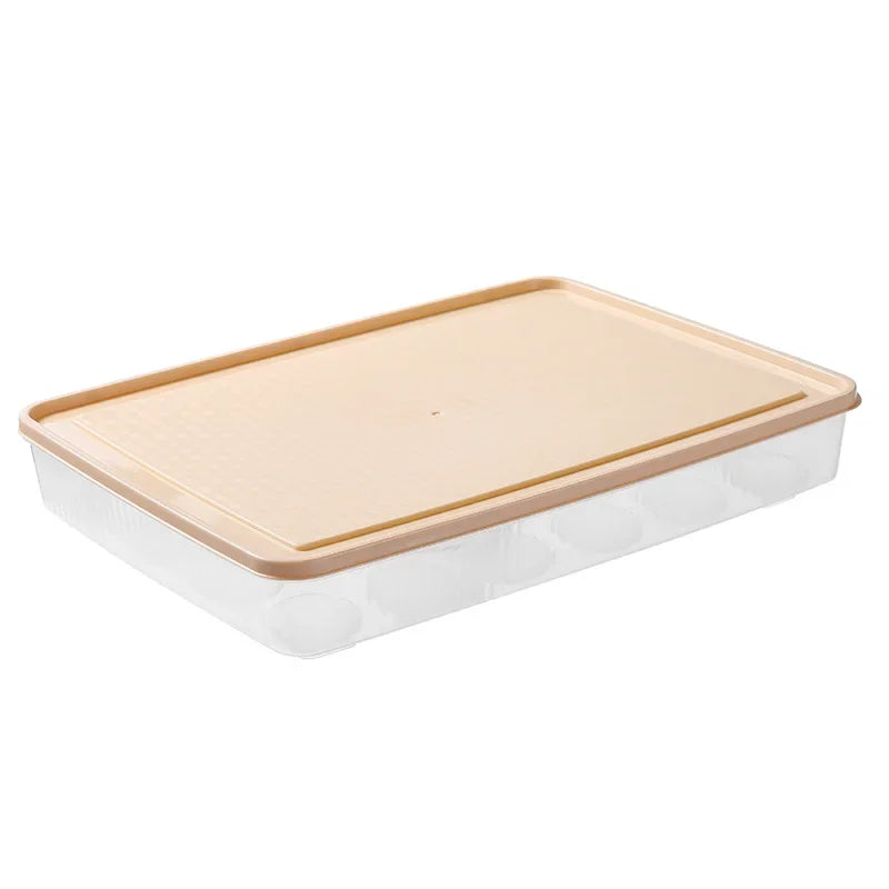 24 Grids Plastic Egg Storage Box Portable Food Storage Container Refrigerator Egg Tray Holder Container with Lid Kitchen Gadget