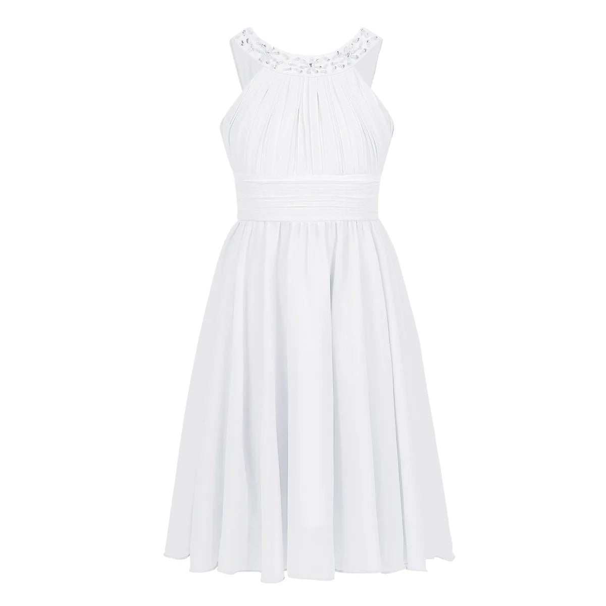Kids Girls Children Teenager Wedding Princess Dress Elegant Party Pageant Formal Flower Shaped Rhinestone Chiffon Dress